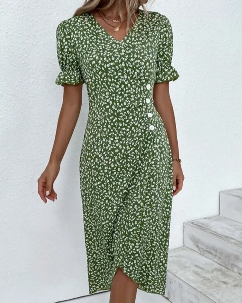 Aria | Women's Floral Print Flowing Midi Dress