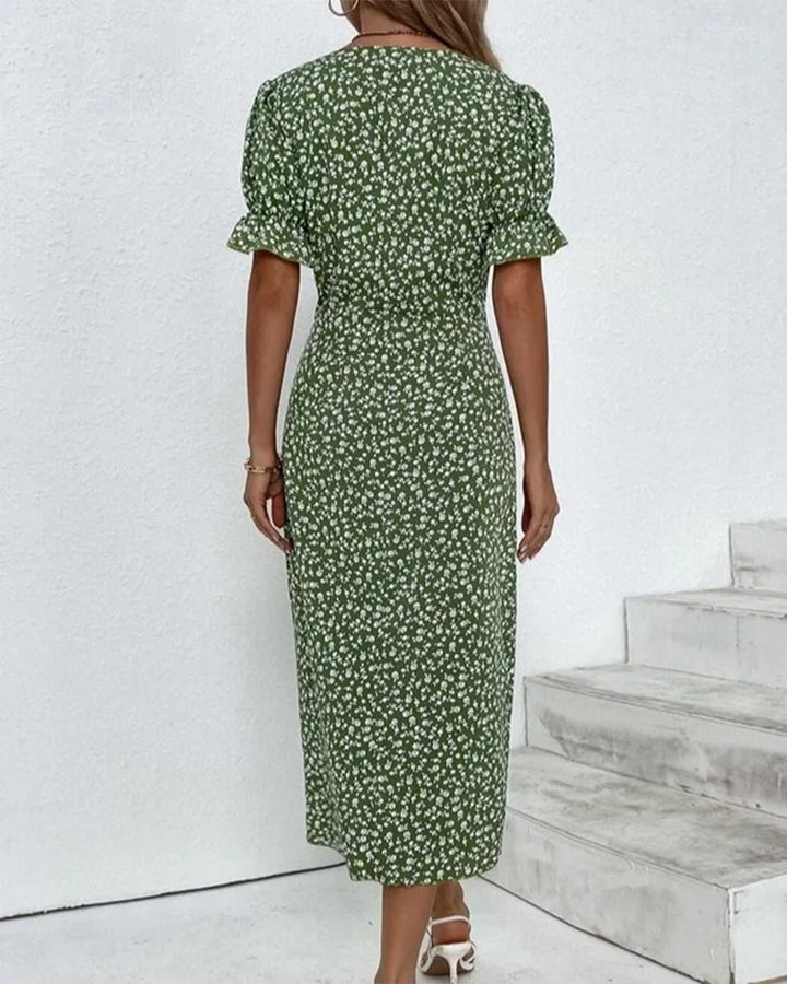 Aria | Women's Floral Print Flowing Midi Dress