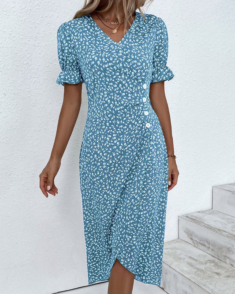 Aria | Women's Floral Print Flowing Midi Dress