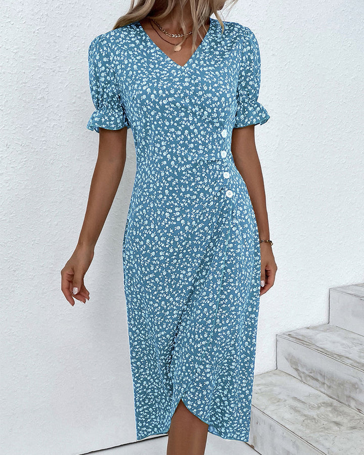 Aria | Women's Floral Print Flowing Midi Dress