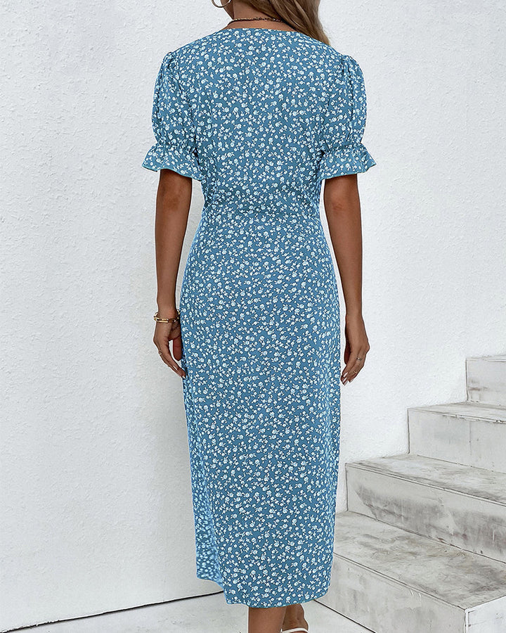Aria | Women's Floral Print Flowing Midi Dress