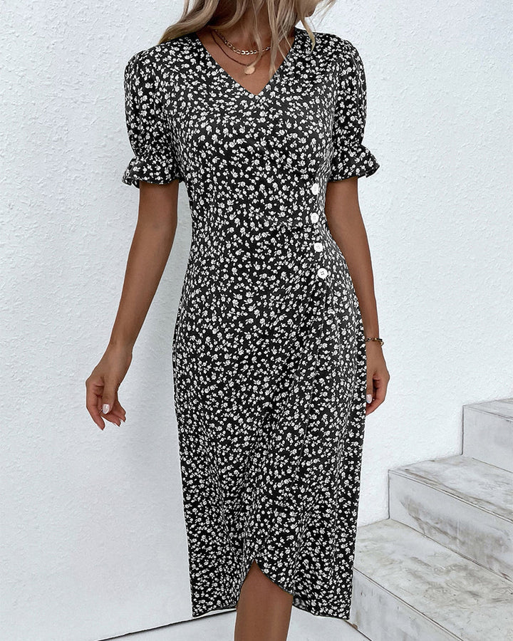 Aria | Women's Floral Print Flowing Midi Dress