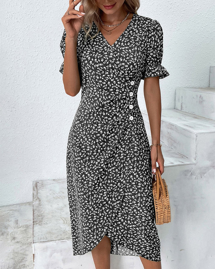 Aria | Women's Floral Print Flowing Midi Dress