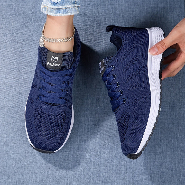 Chloe | Women's Breathable Knit Lace-Up Casual Sneakers
