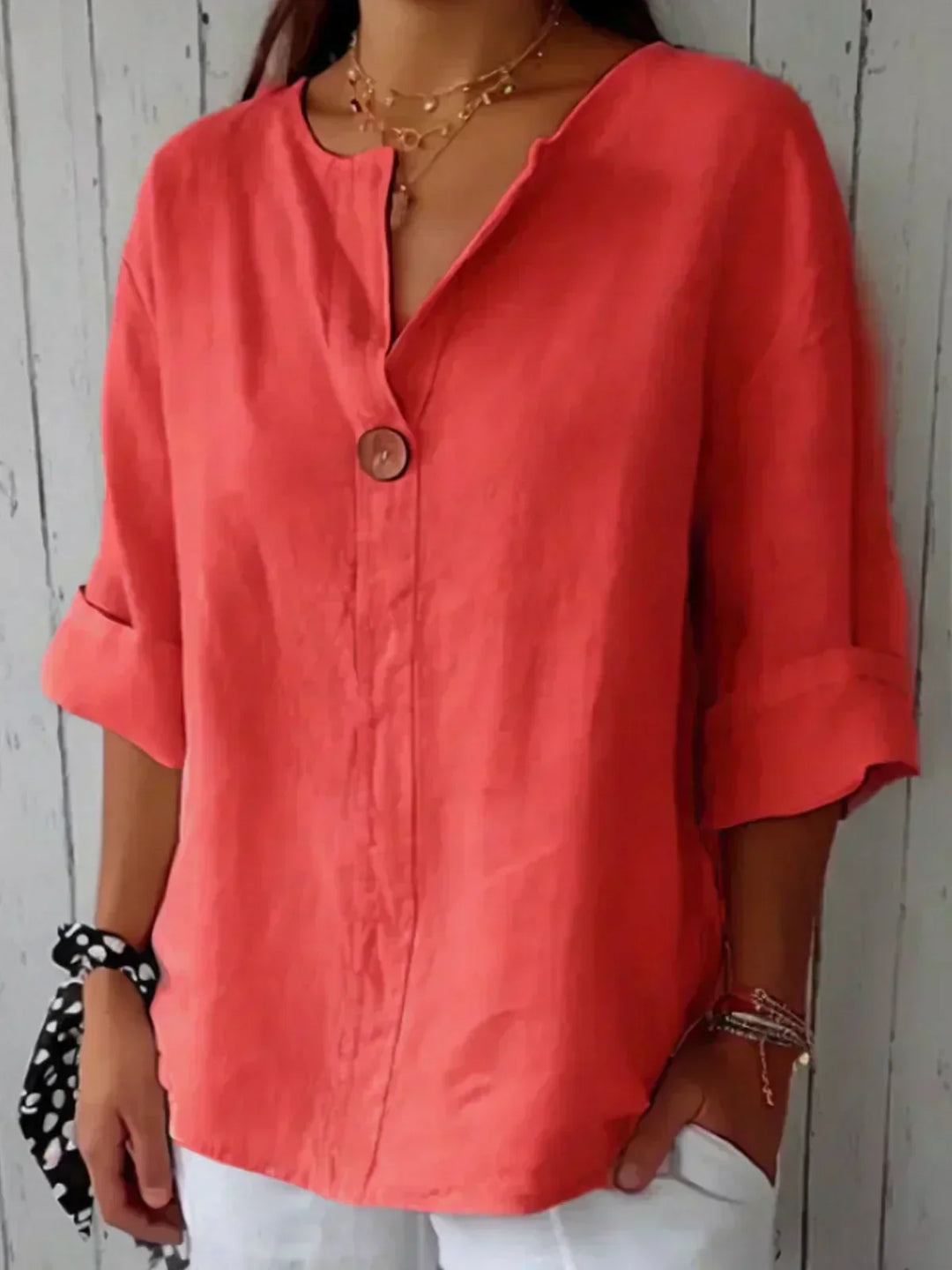 Lily | Women's Relaxed Fit Button Front Tunic Top