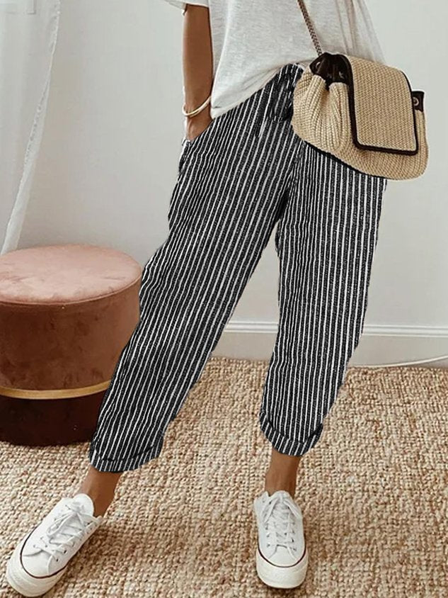 Iris | Women's Relaxed Drawstring Linen Trousers