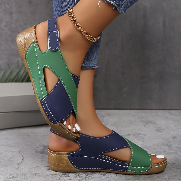 Sienna | Women's Colour Block Slingback Wedge Heel Sandals