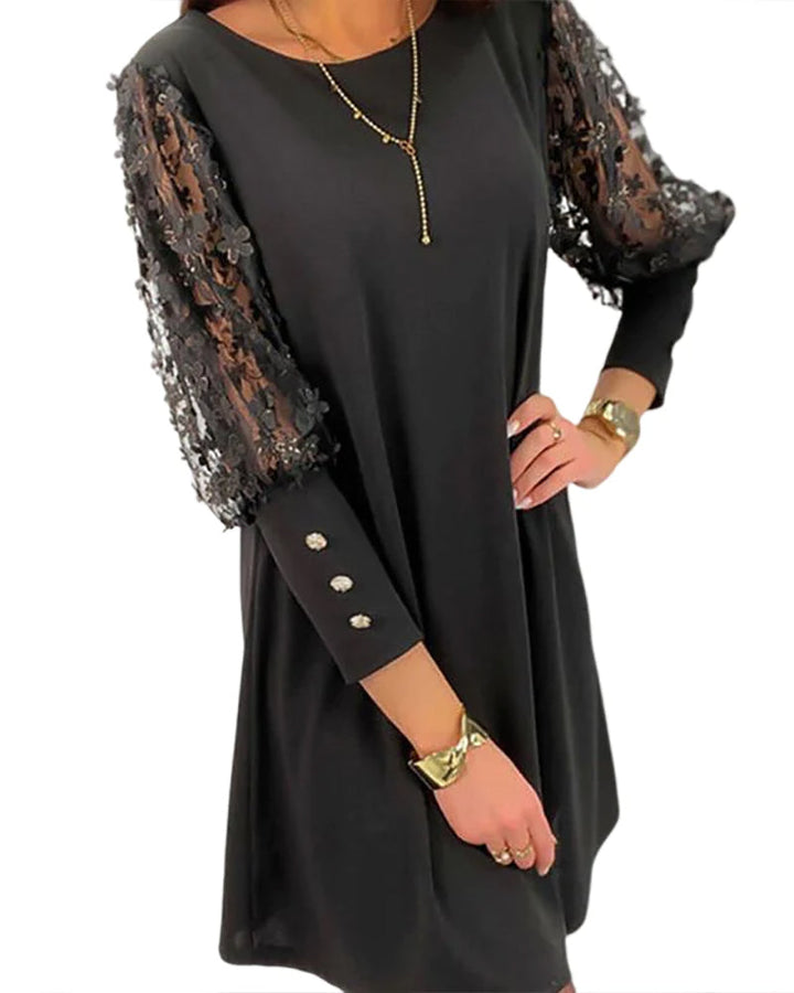 Bianca | Women's Sheer Lace Sleeve Mini Dress
