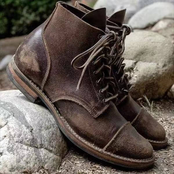 Victor | Men's Retro Style Lace-Up Leather Boots