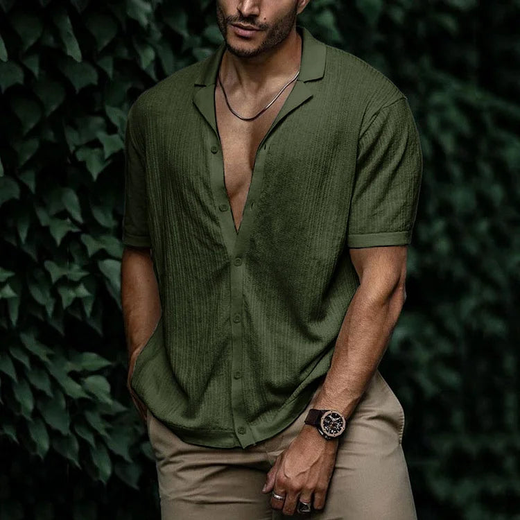 Mateo | Men's Cuban Collar Short Sleeve Shirt