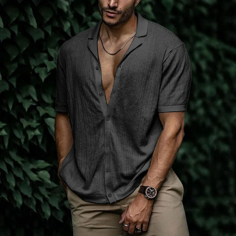 Mateo | Men's Cuban Collar Short Sleeve Shirt