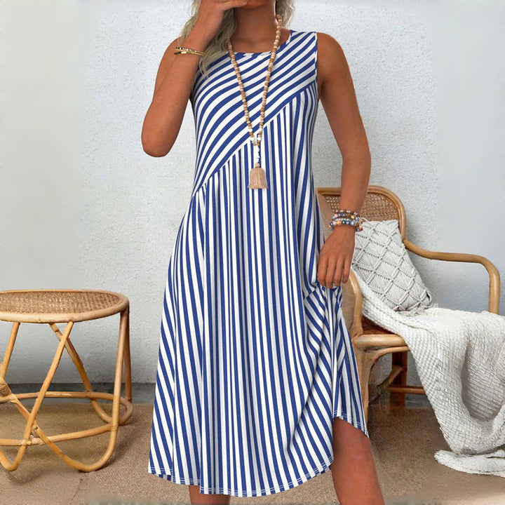 Clara | Women's Sleeveless Striped Summer Dress