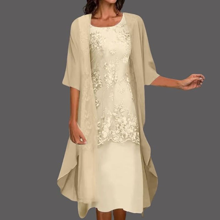 Colette | Women's Lace Overlay Dress & Flowing Cardigan Set