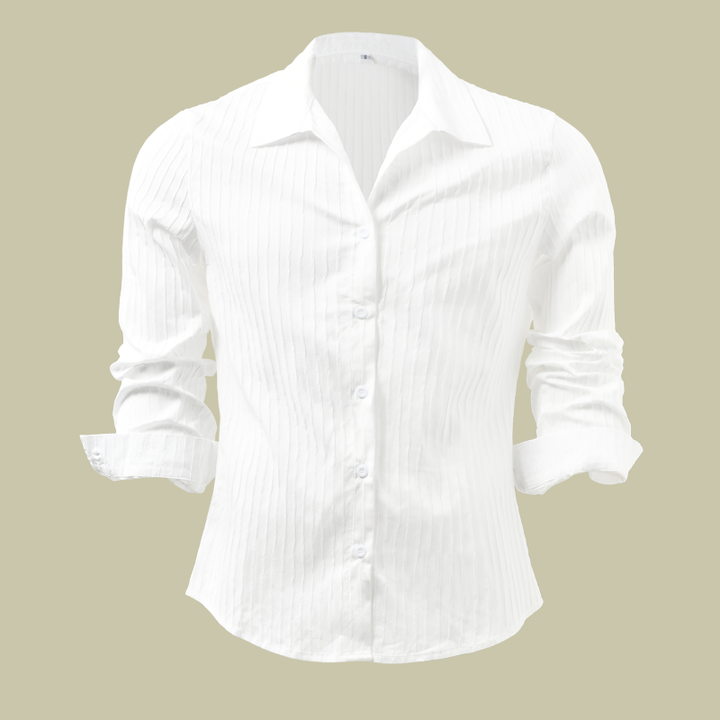 Theo | Men's Ribbed Slim Fit Linen Shirt