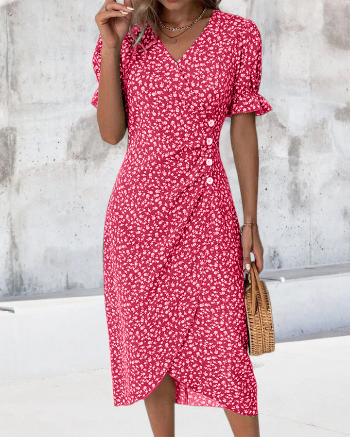 Aria | Women's Floral Print Flowing Midi Dress