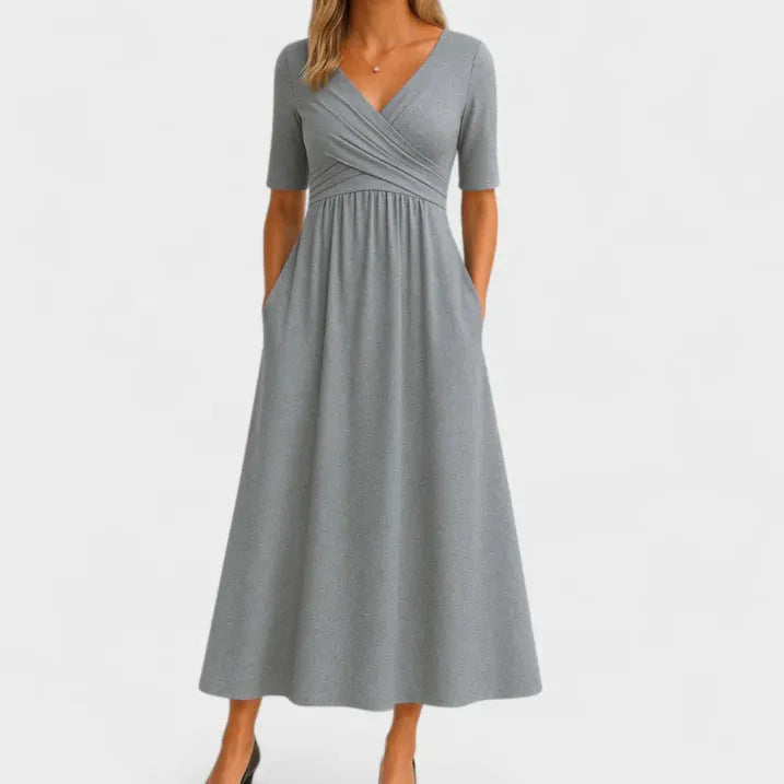 Ariana | Women's V-Neck Wrap Style Midi Dress