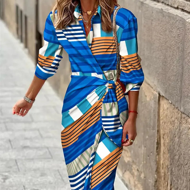 Ella | Women's V-Neck Wrap Style Shirt Dress
