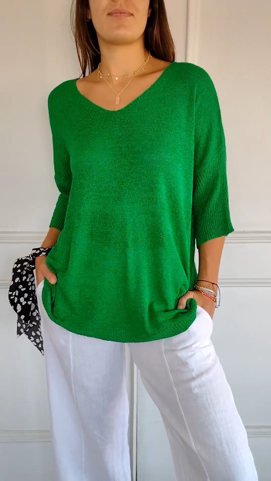 Mila | Women's Relaxed Fit V-Neck Knit Everyday Top