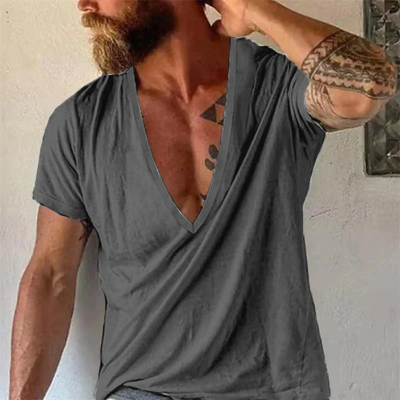 Mason | Men's Relaxed Deep V-Neck Short Sleeve T-Shirt