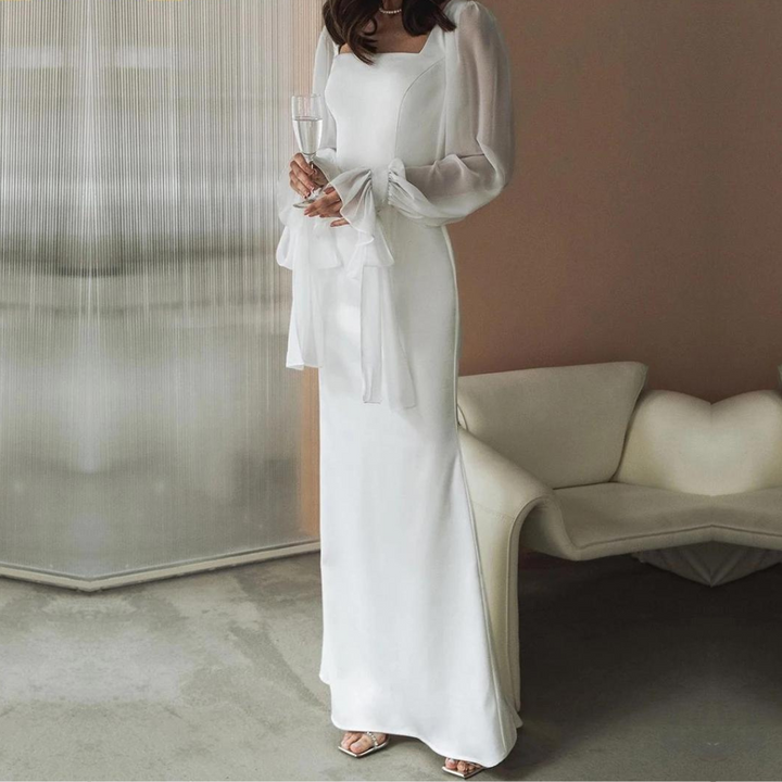 Anya | Women's Puff Sleeve Square Neck Evening Dress