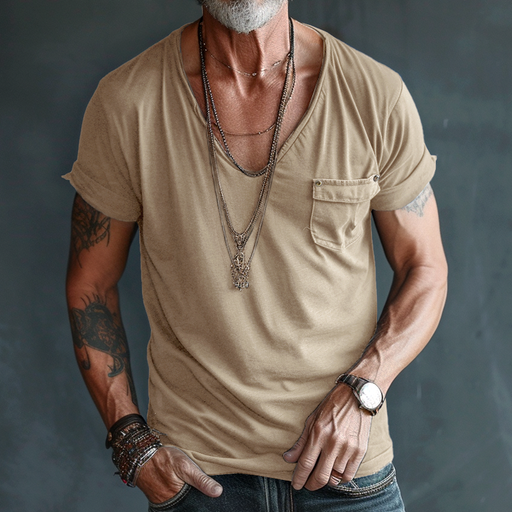 Eli | Men's V-Neck Pocket Casual T-Shirt