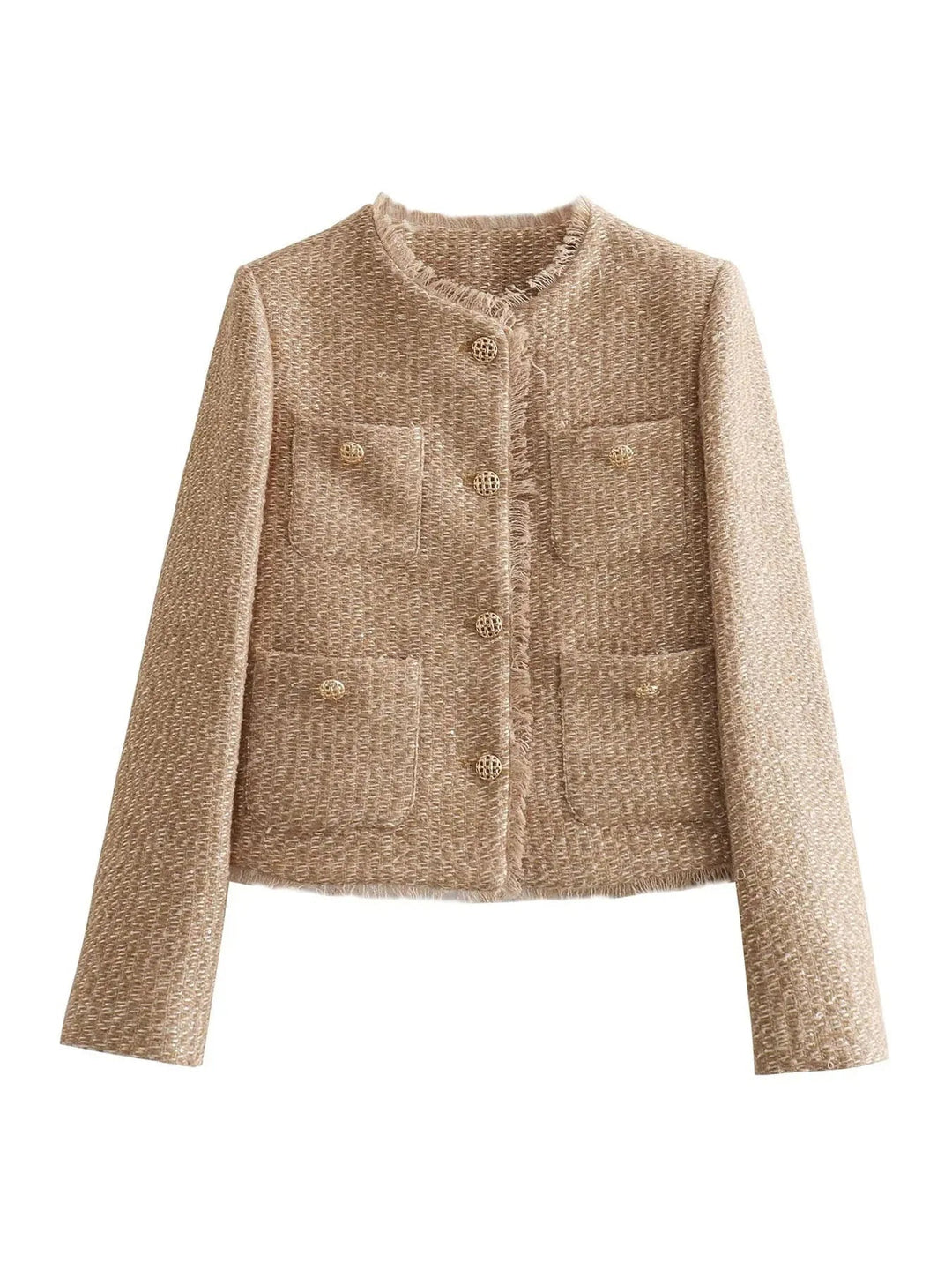 Margot | Women's Fringed Tweed Structured Jacket