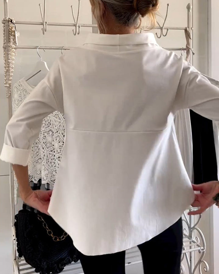 Celine | Women's Draped Cowl Neck Long Sleeve Top