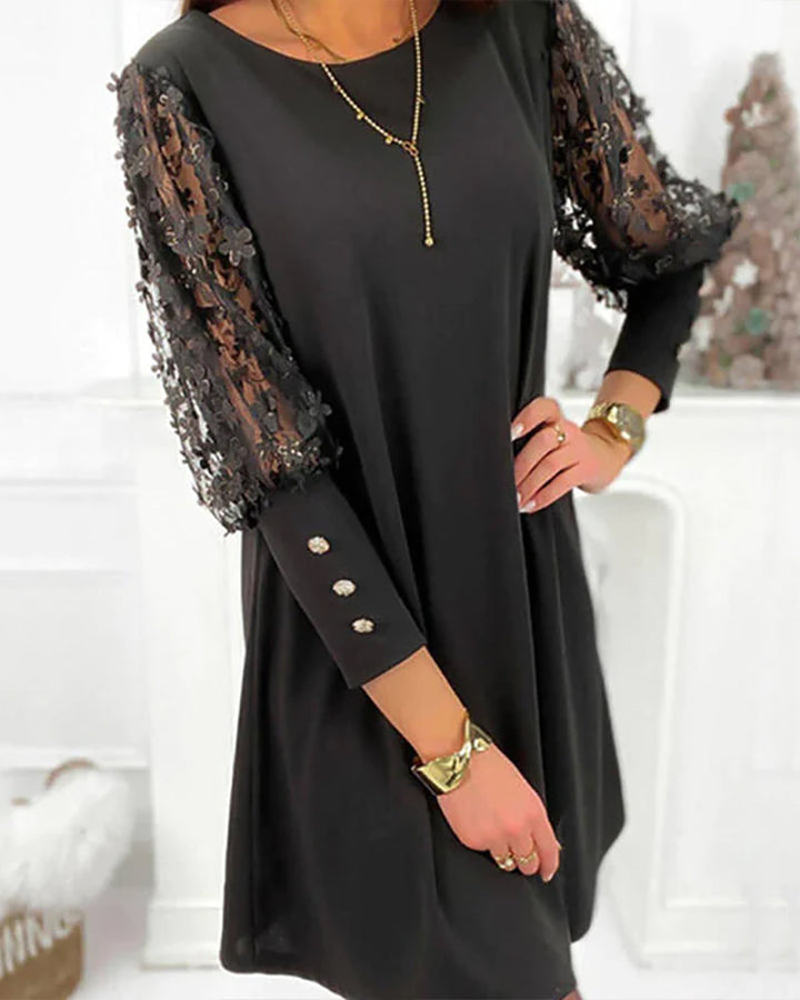 Bianca | Women's Sheer Lace Sleeve Mini Dress