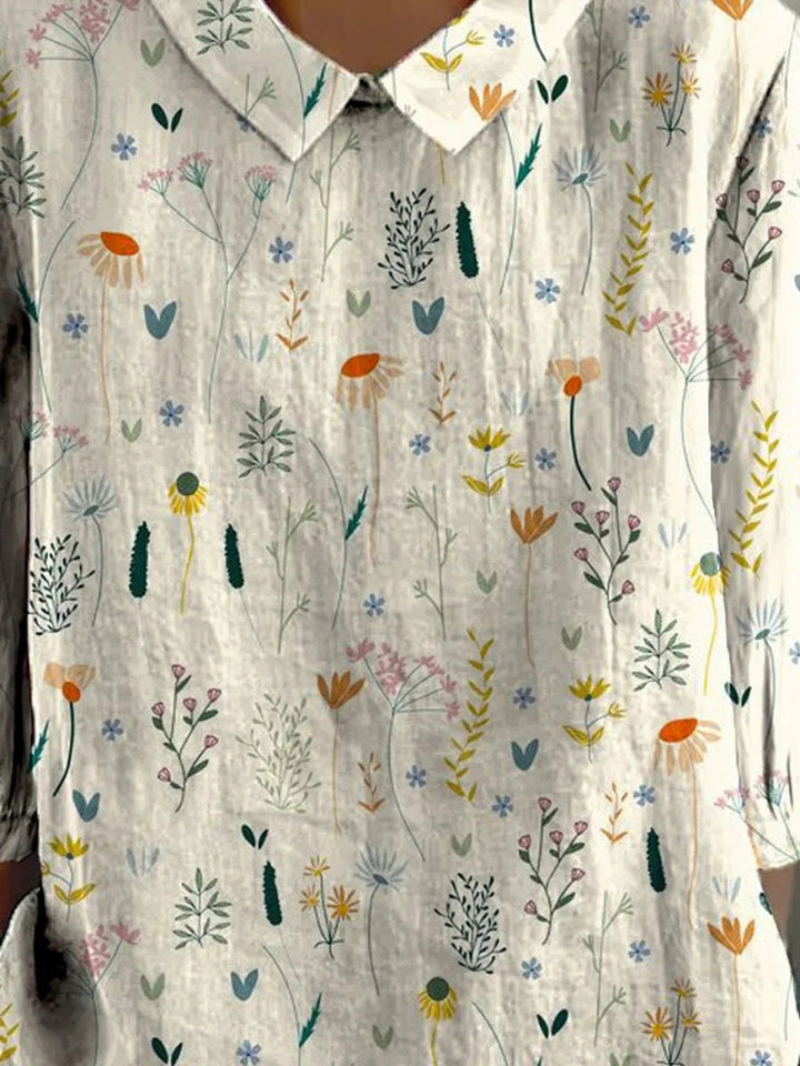 Isla | Women's Floral Pattern Short Sleeve Everyday Blouse