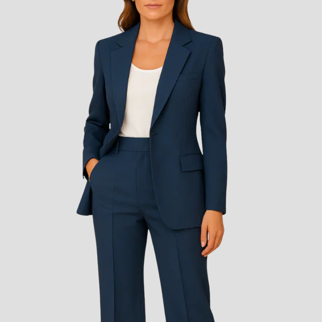 Amelia | Women's Structured Blazer And Straight Leg Trouser Set