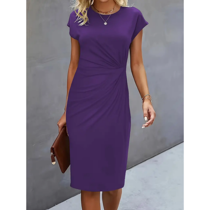 Naomi | Women's Ruched Waist Bodycon Midi Dress