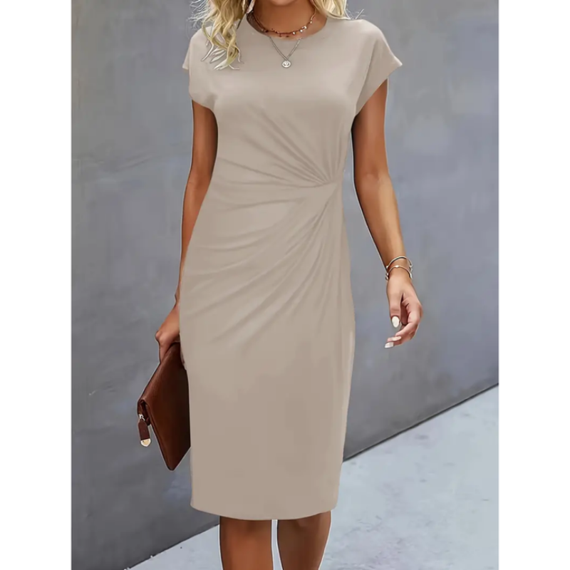 Naomi | Women's Ruched Waist Bodycon Midi Dress