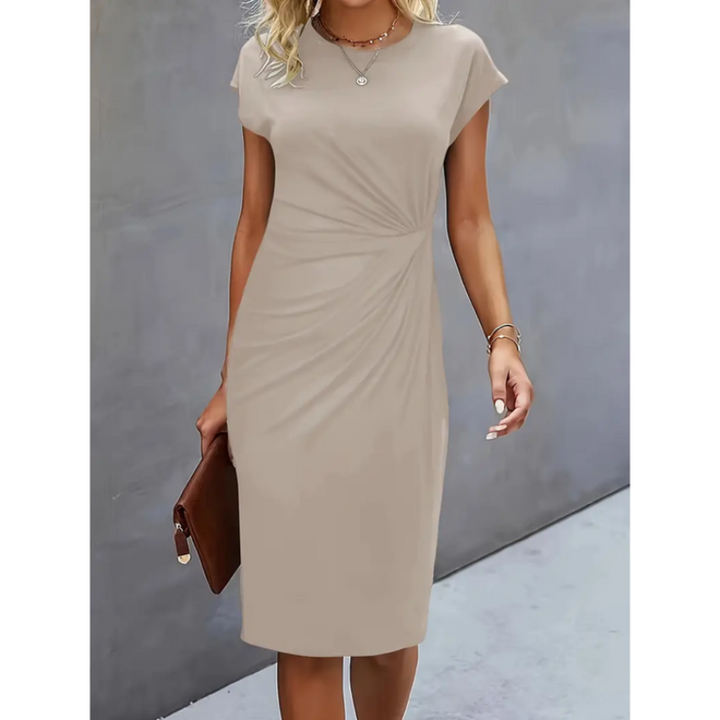 Naomi | Women's Ruched Waist Bodycon Midi Dress