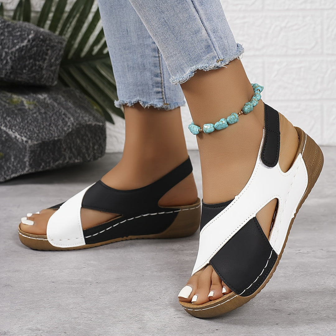 Sienna | Women's Colour Block Slingback Wedge Heel Sandals