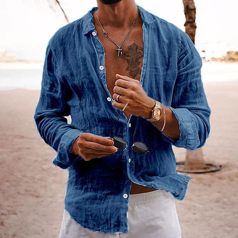 Adrian | Men's Relaxed Fit Linen Button Front Shirt