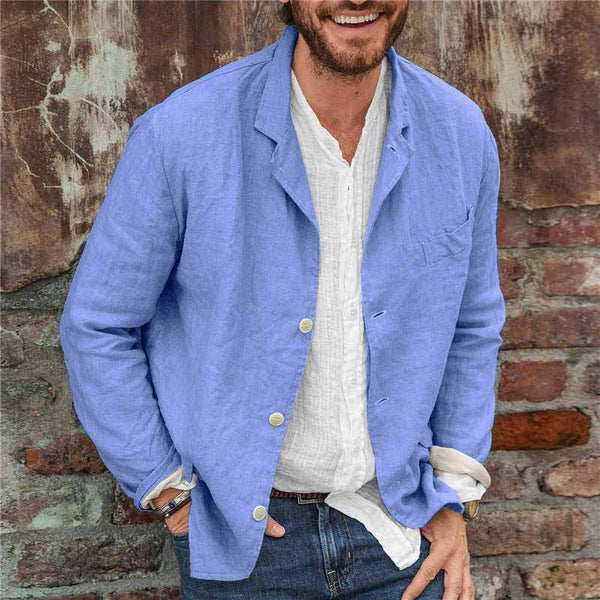 Luca | Men's Lightweight Linen Button-Up Blazer