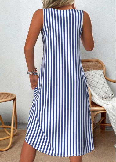Clara | Women's Sleeveless Striped Summer Dress