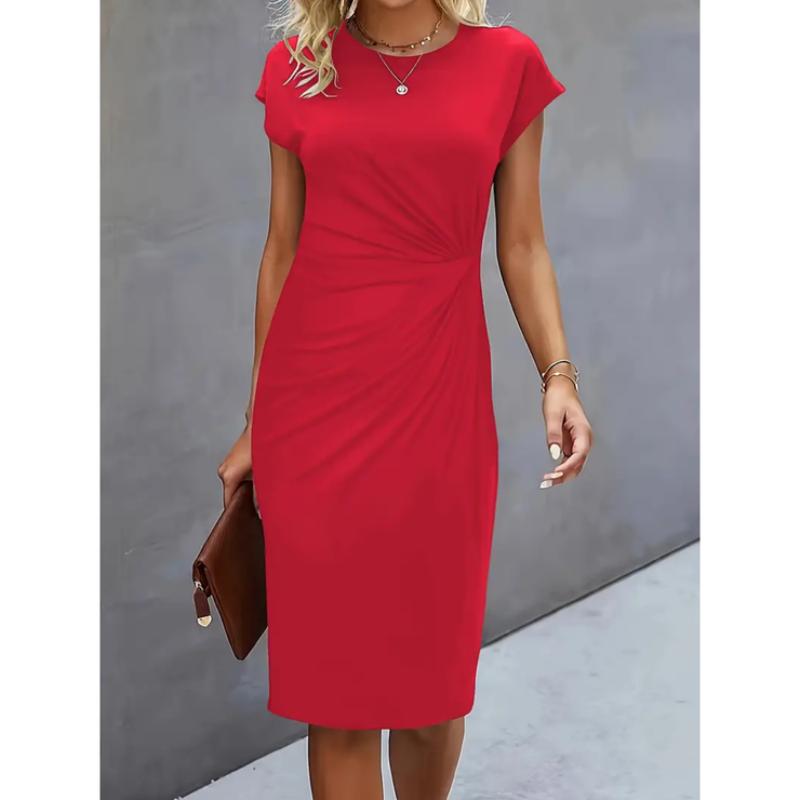 Naomi | Women's Ruched Waist Bodycon Midi Dress