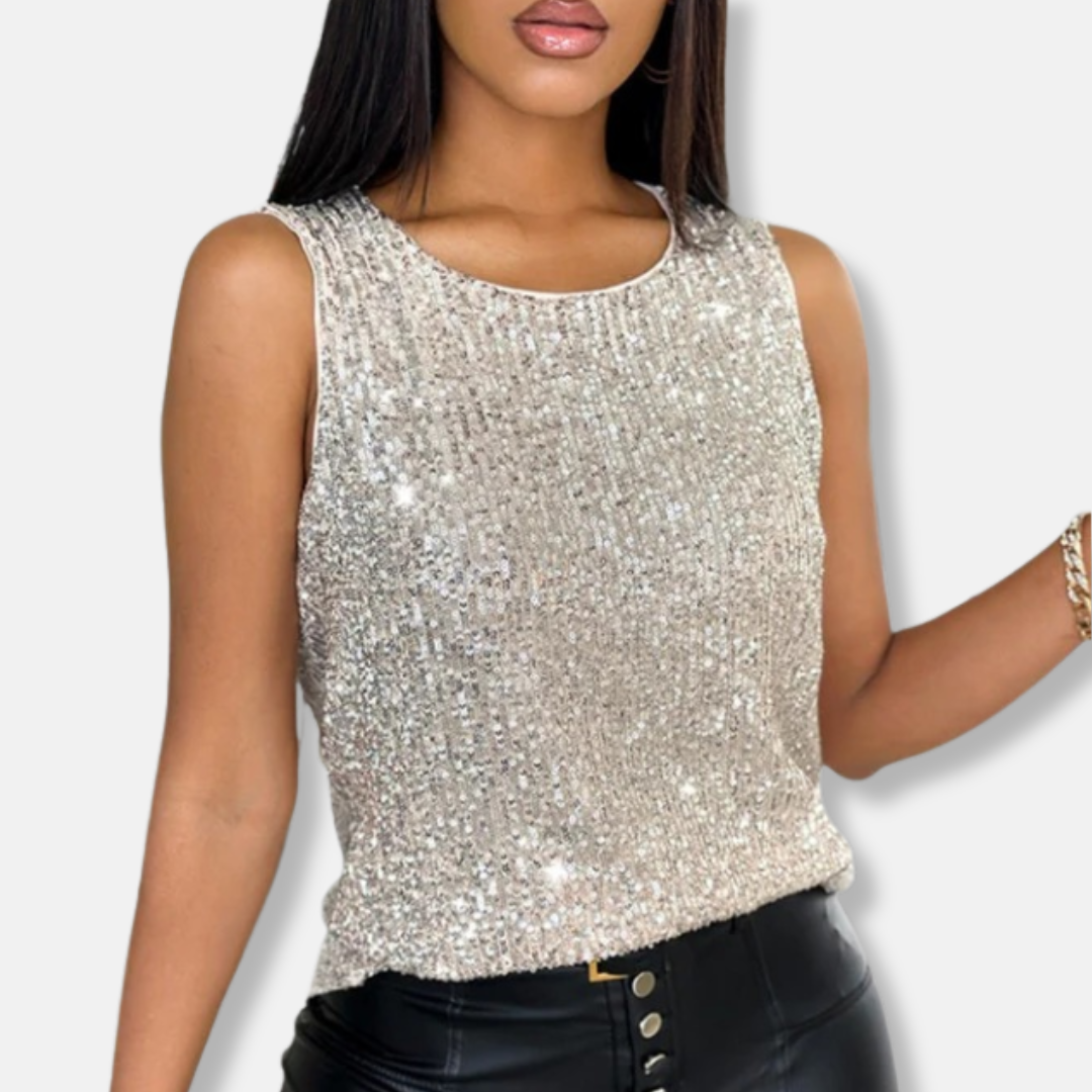 Elodie | Women's Sparkle Sequin Sleeveless Party Top