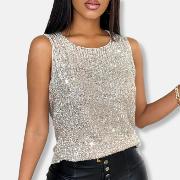 Elodie | Women's Sparkle Sequin Sleeveless Party Top