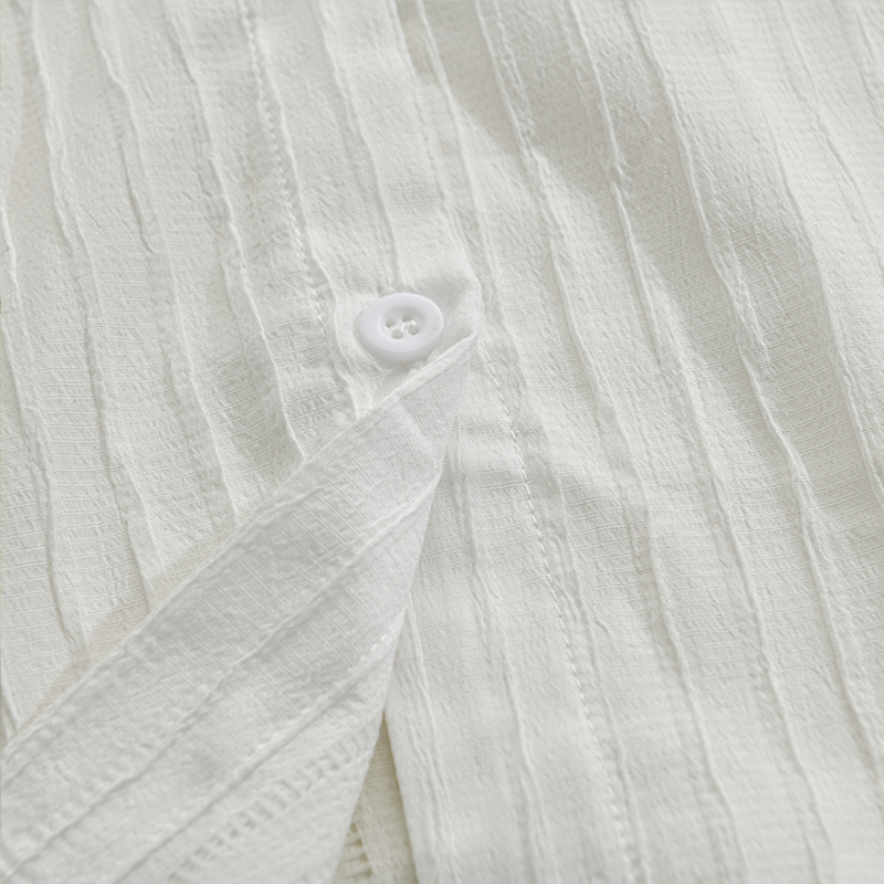 Theo | Men's Ribbed Slim Fit Linen Shirt