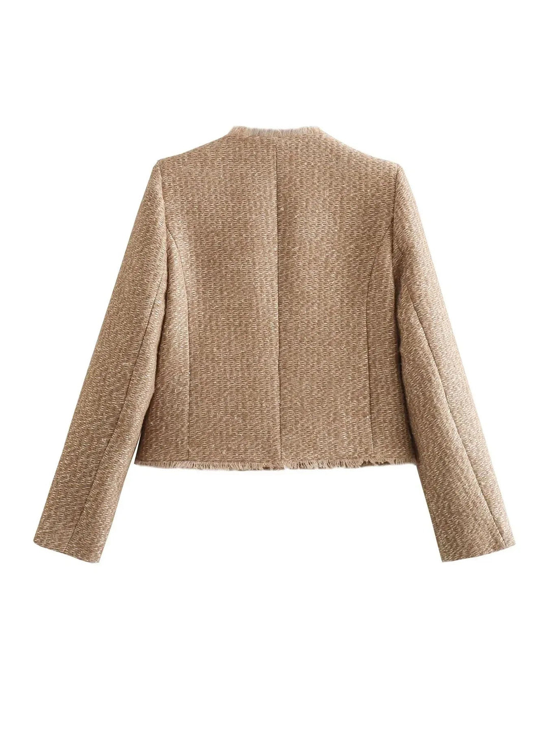 Margot | Women's Fringed Tweed Structured Jacket