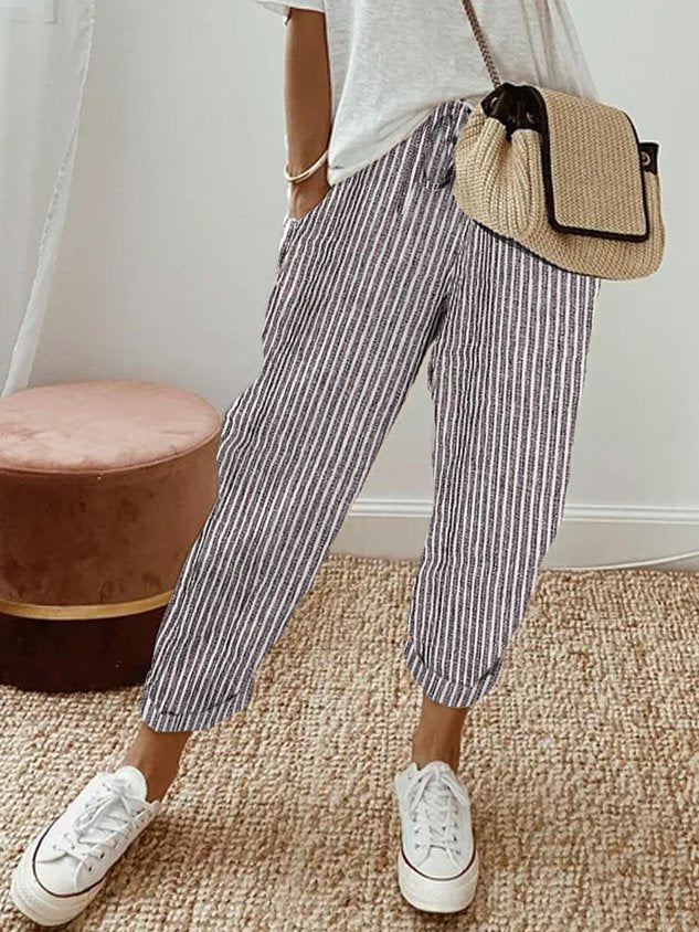 Iris | Women's Relaxed Drawstring Linen Trousers