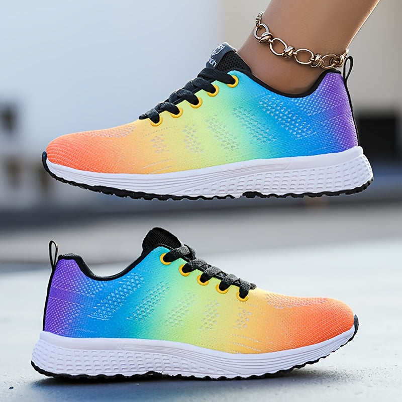 Chloe | Women's Breathable Knit Lace-Up Casual Sneakers