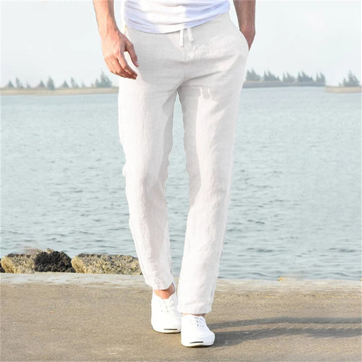 Theo | Men's Linen Drawstring Relaxed Trousers