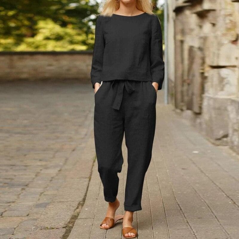 Mila | Women's Relaxed Linen Two-Piece Lounge Set