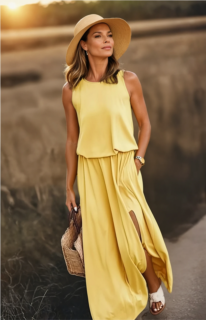 Elara | Women's Sleeveless Round Neck Summer Shift Dress