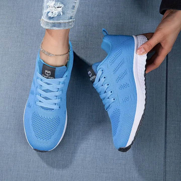 Chloe | Women's Breathable Knit Lace-Up Casual Sneakers