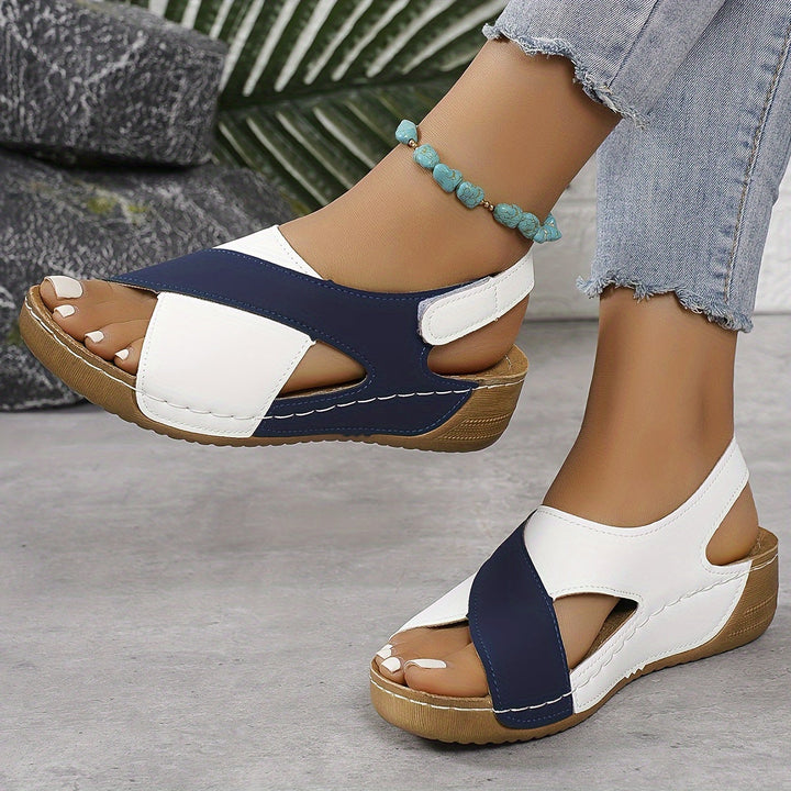 Sienna | Women's Colour Block Slingback Wedge Heel Sandals