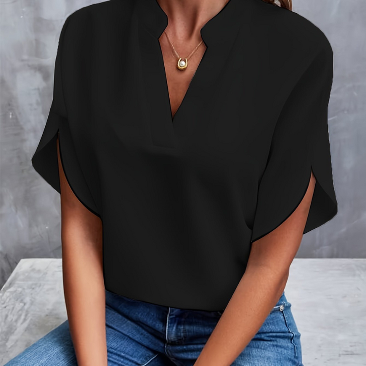 Ivy | Women's Split Sleeve V-Neck Blouse Top